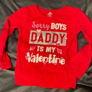 4t girls long sleeve V-day tee shirt